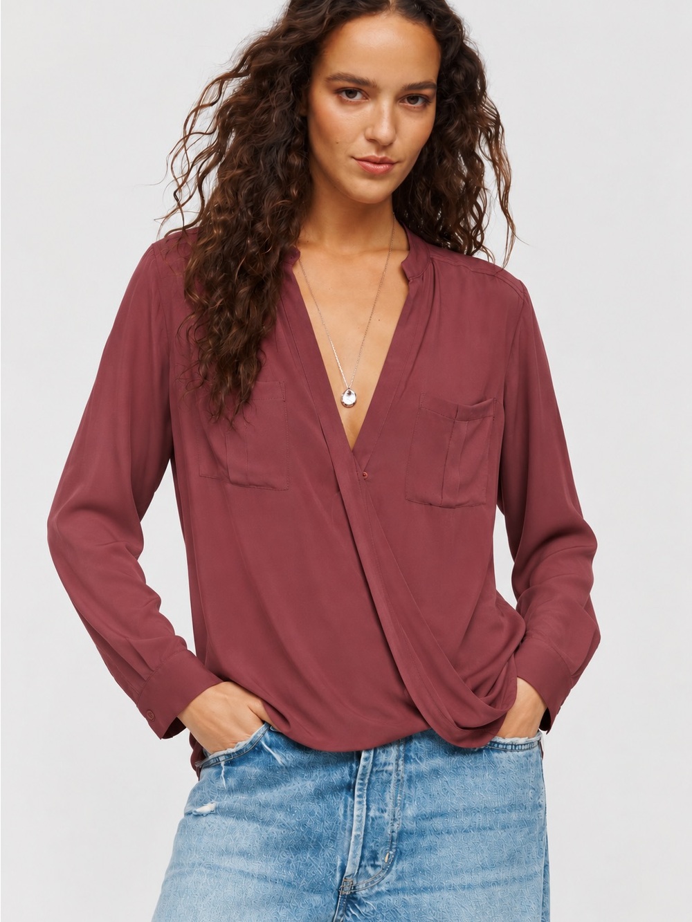Anthropologie Draped Surplice Blouse